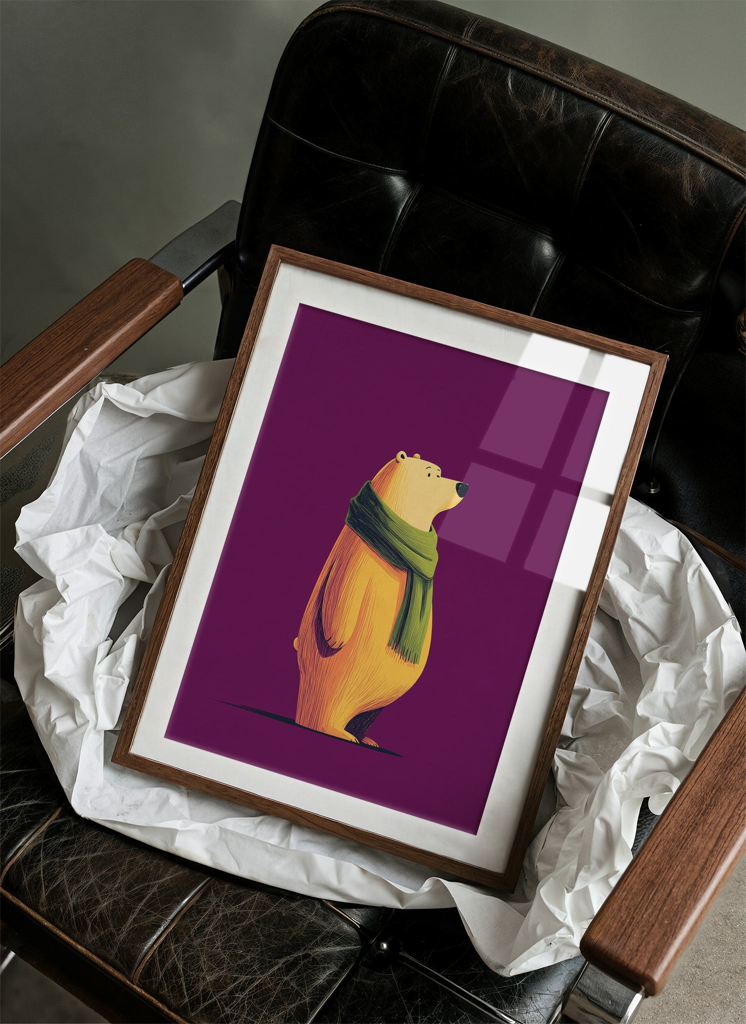 Golden Bear in Green Scarf