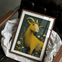 Goat Crowned in Wildflowers