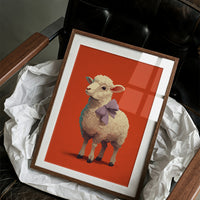 Sheep with a Lavender Bow