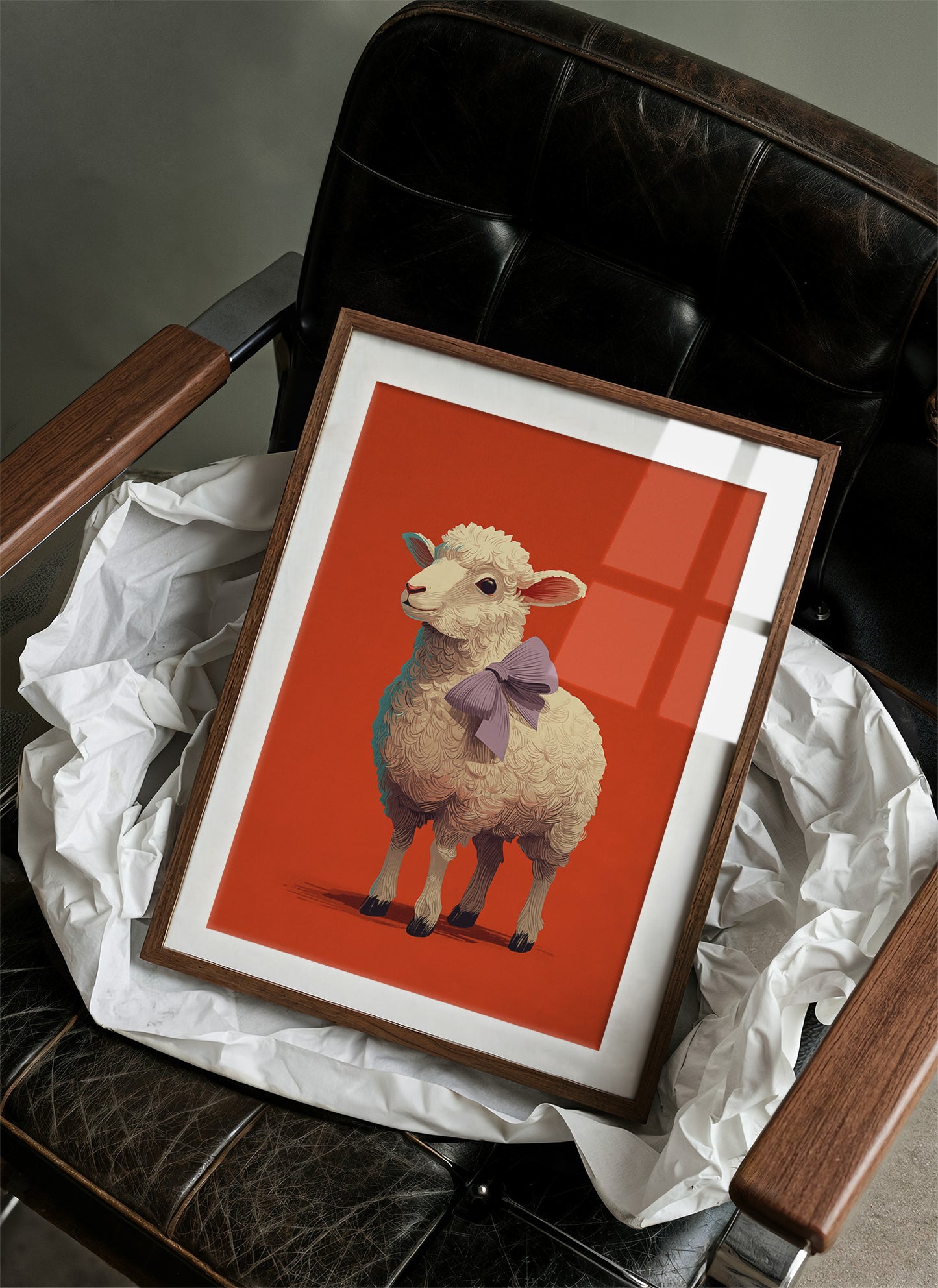 Sheep with a Lavender Bow