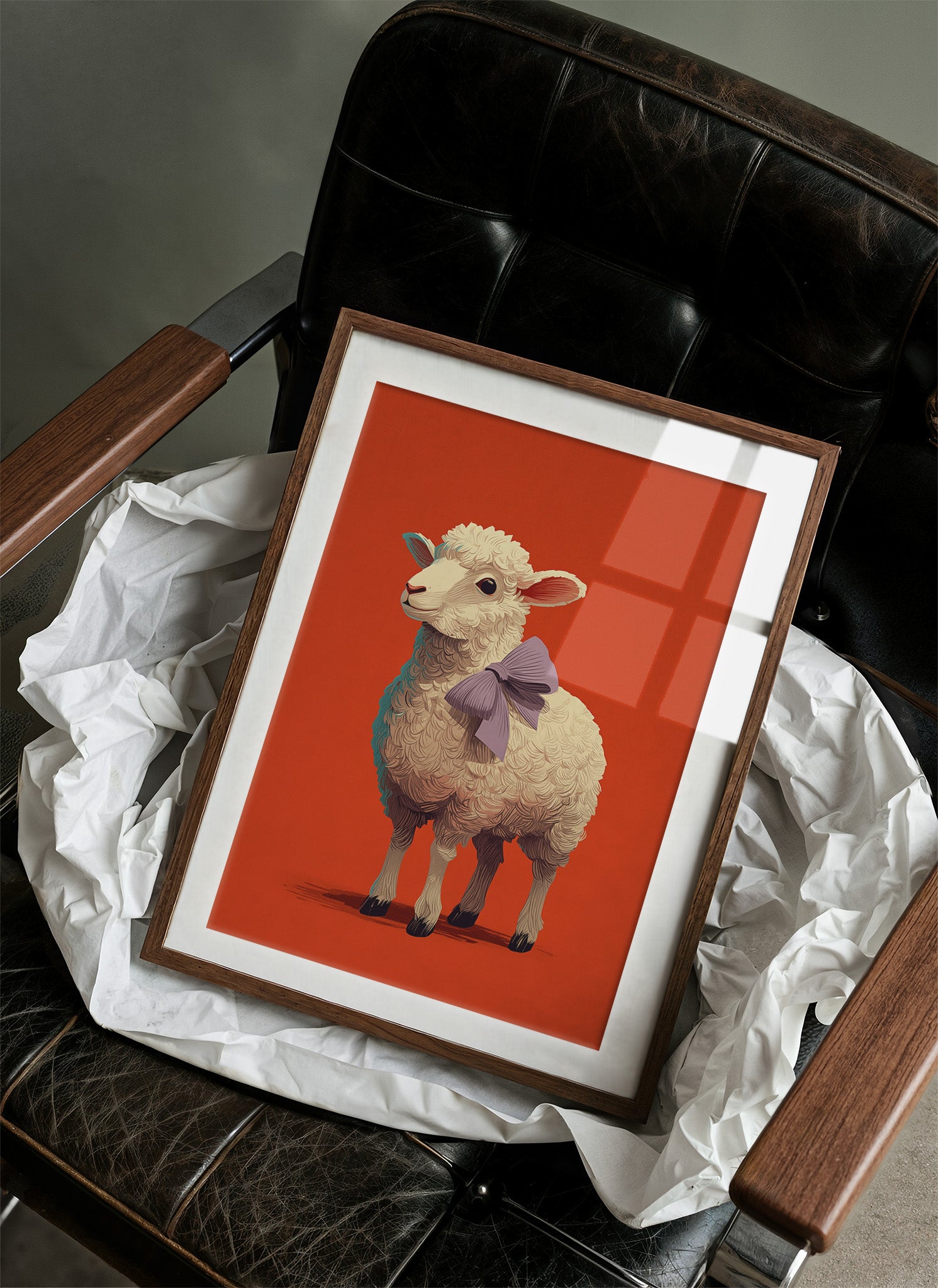 Sheep with a Lavender Bow