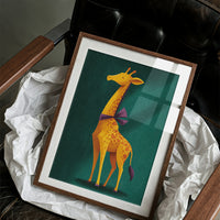 Giraffe in Purple Bow
