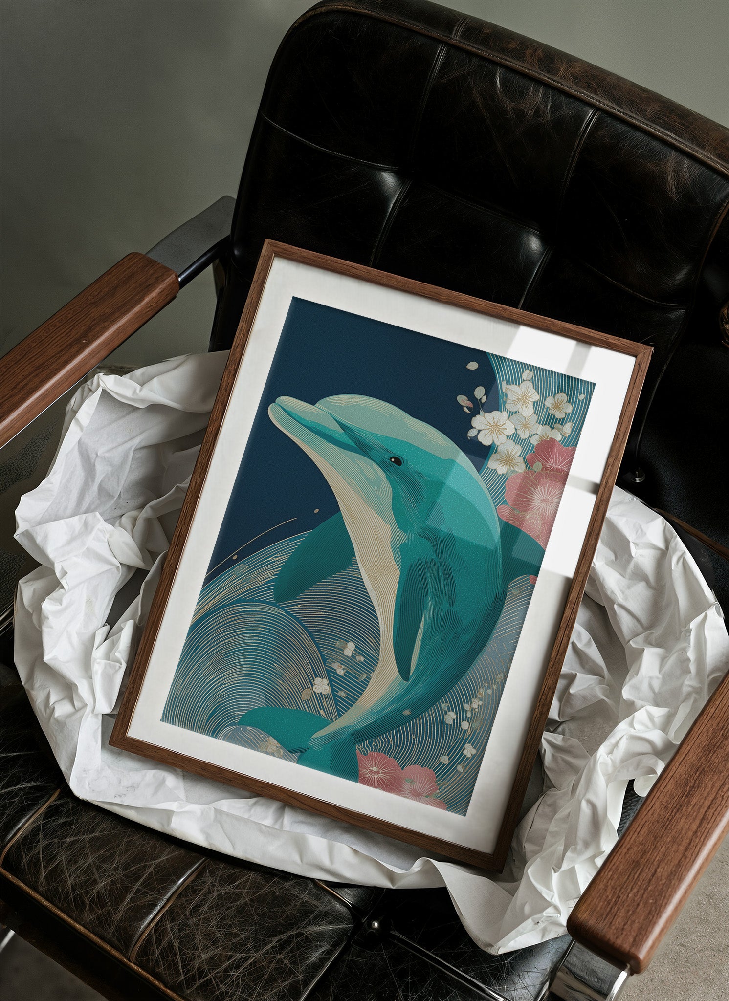 Dolphin Among Cherry Blooms