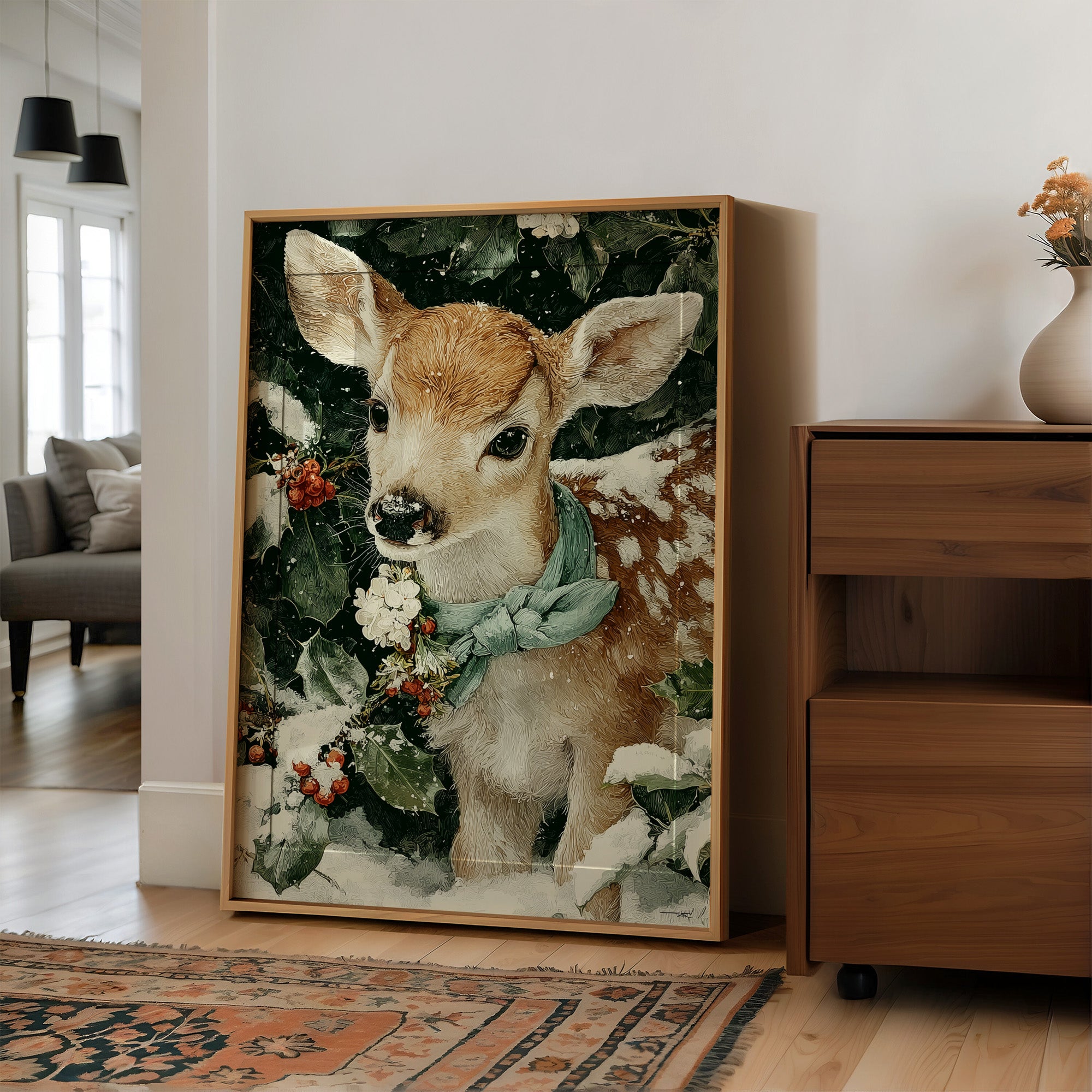 Fawn in the Falling Snow