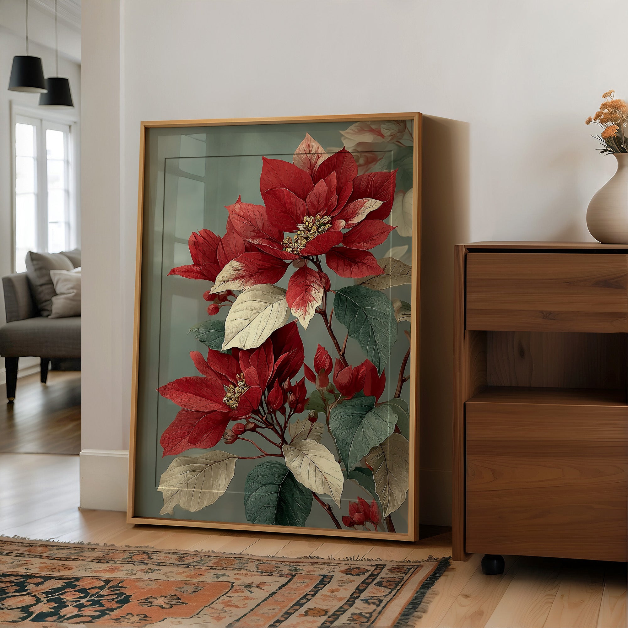 Poinsettia in Red and Cream
