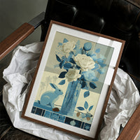 Blue Hare, Roses in Cut Glass