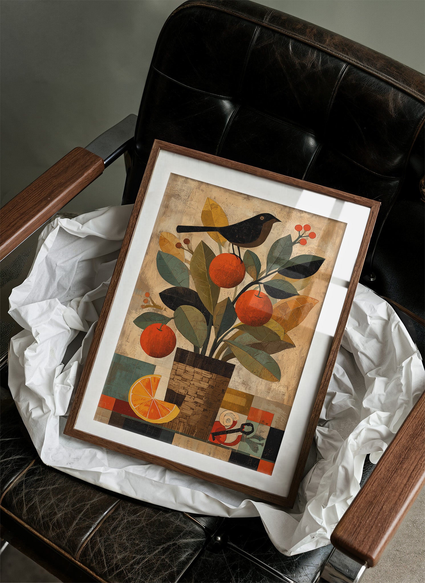 Orange Tree and Blackbird