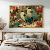 Herons Among the Camellias