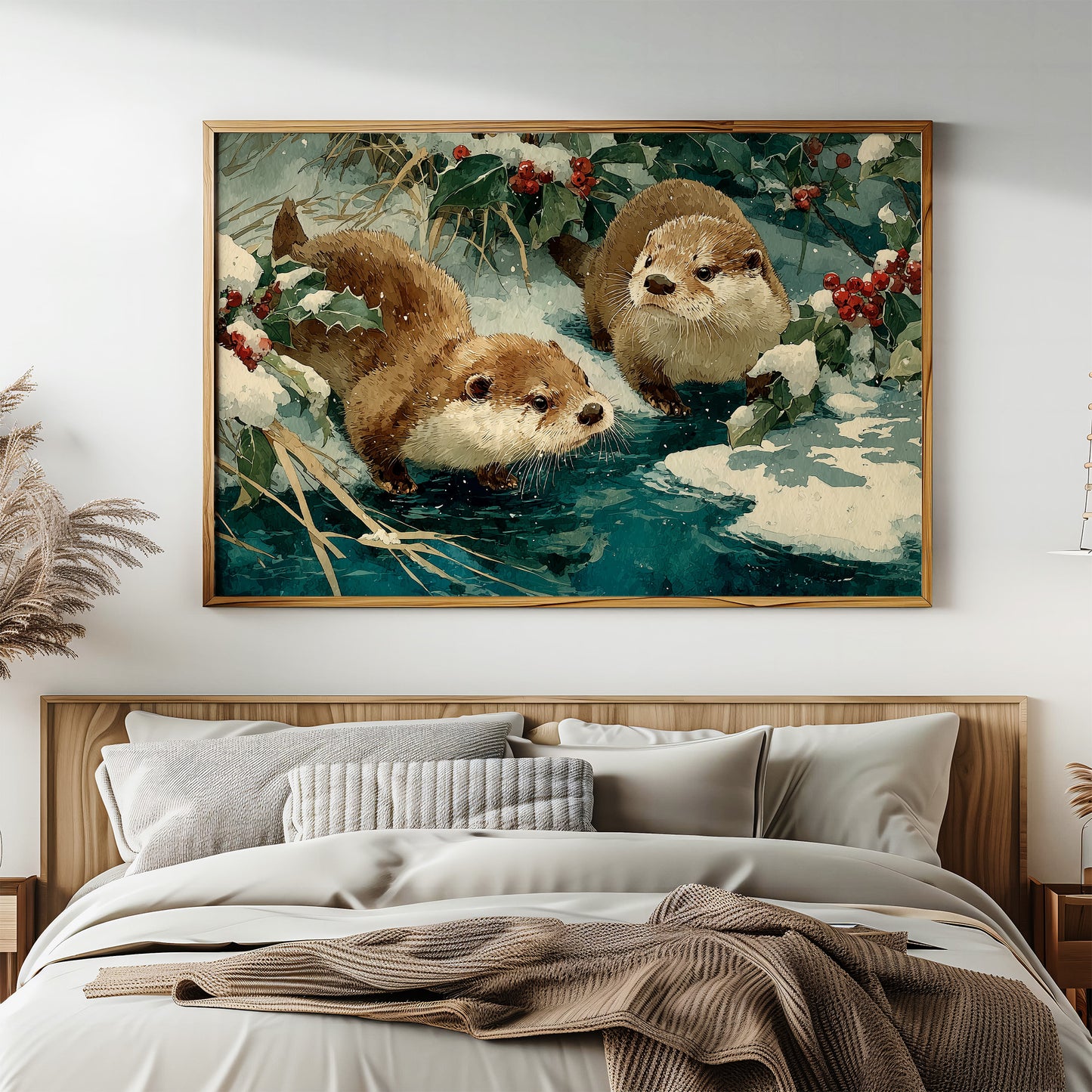 Two Otters, One Winter Stream