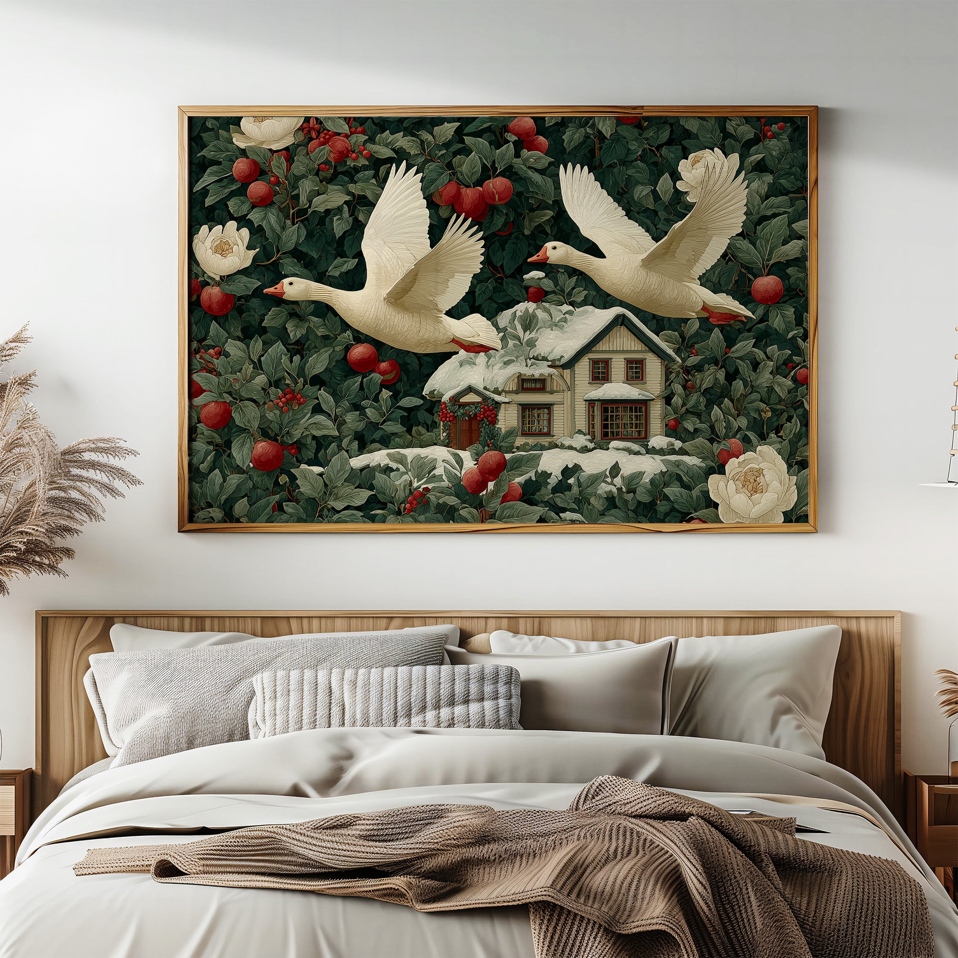 Geese Over the Winter Cottage