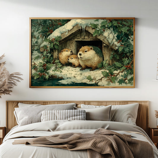 Beaver Family at the Lodge