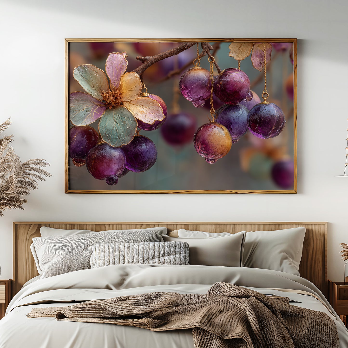 Grapes Spun From Amber Glass