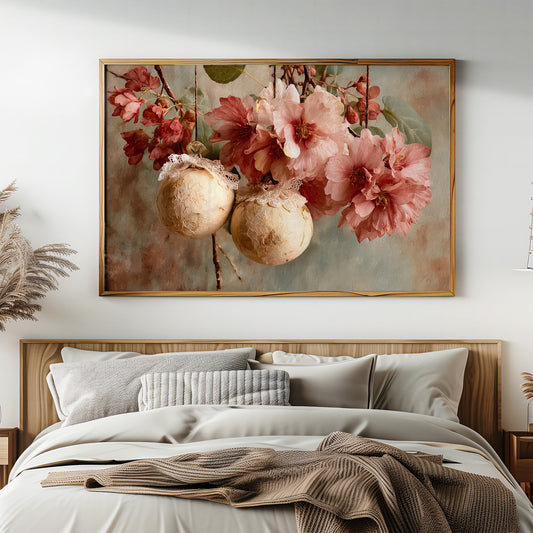Camellias and Lace-Trimmed Gold