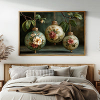 Sage Ornaments Painted With Roses