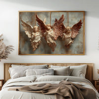 Three Carved Angels on Strings