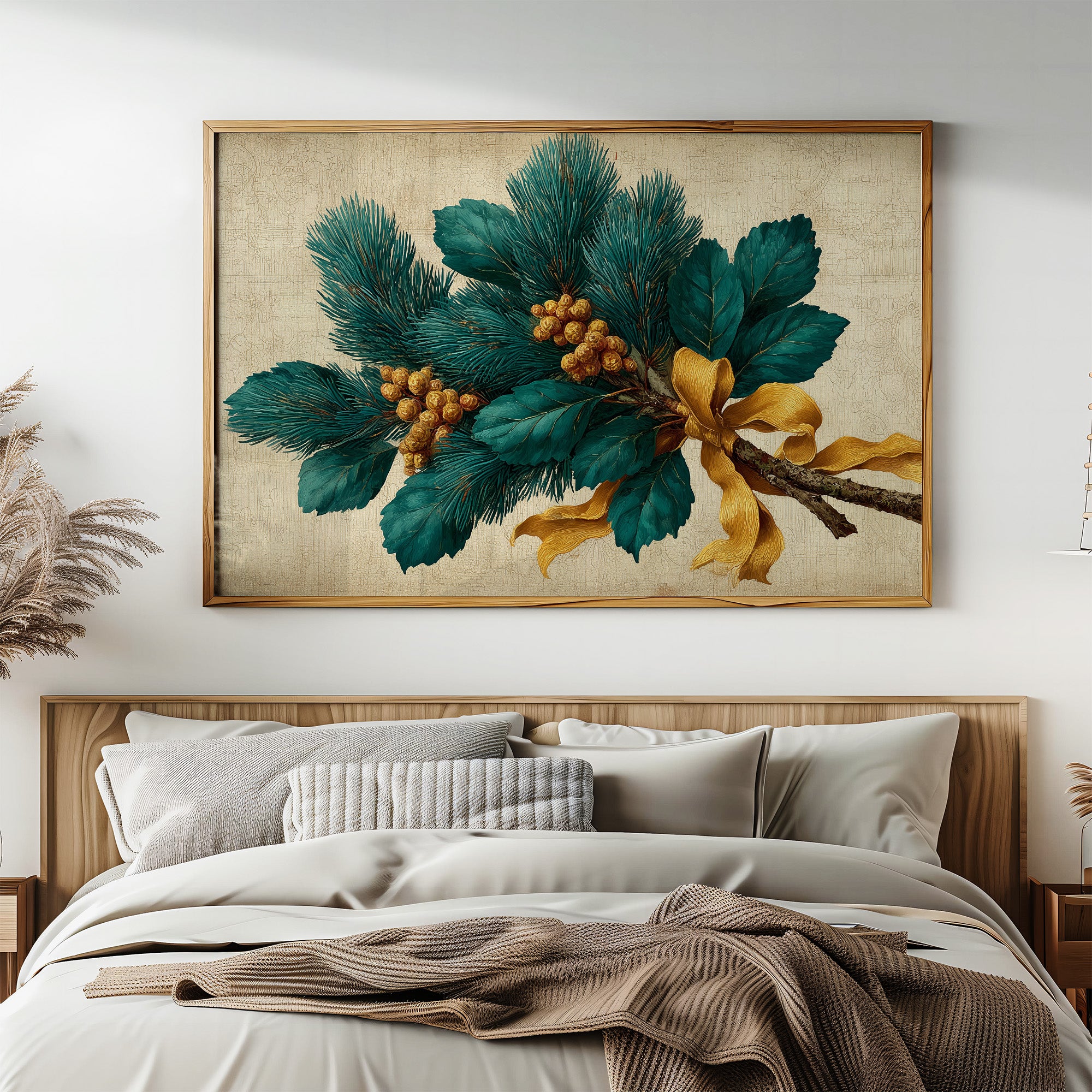 Pine Bough Tied With Gold Silk