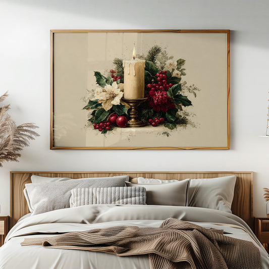 Candlelight Nestled in Winter Bloom
