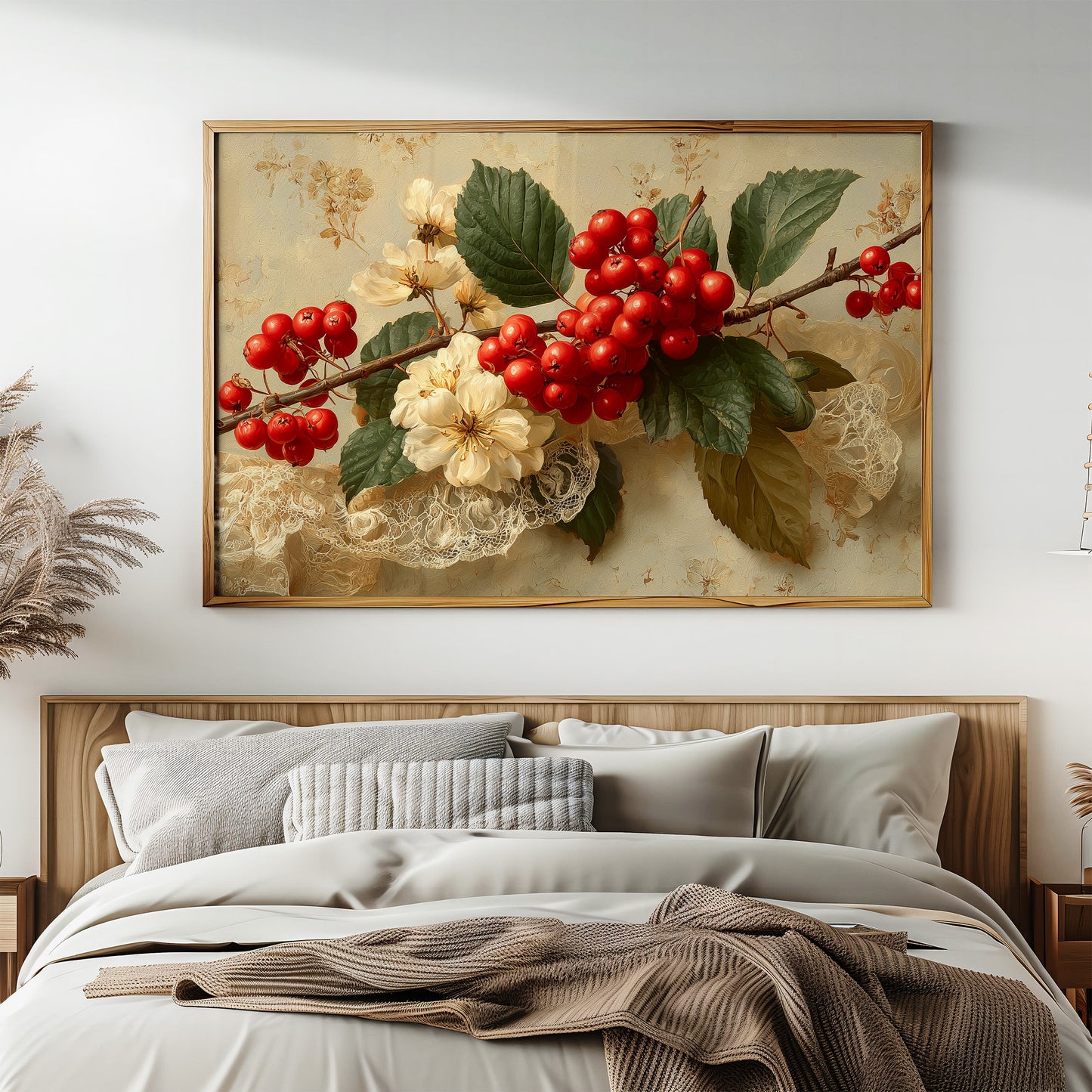 Rowan Berries on Antique Lace