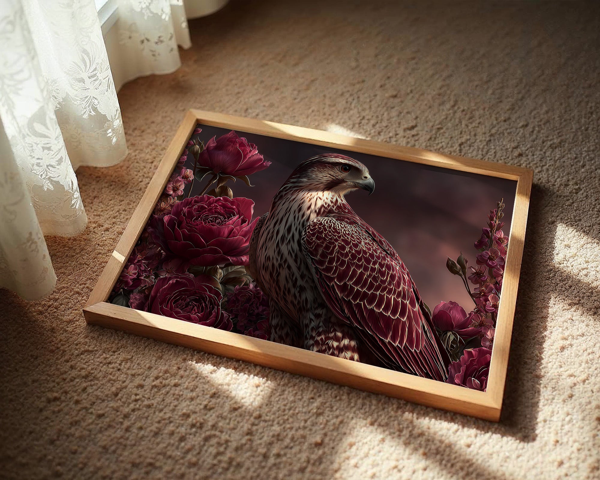 Falcon Among Garden Roses