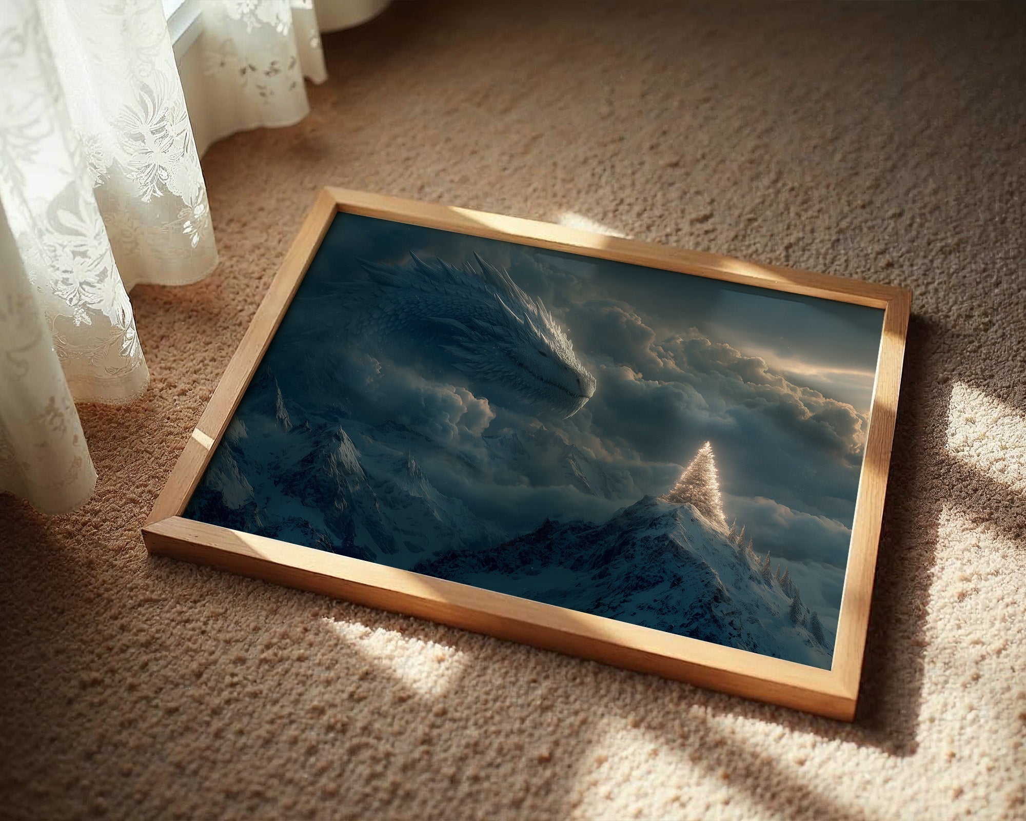 Ice Dragon Over Winter Peaks
