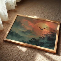 Pterodactyl Soaring Past a Blood Moon