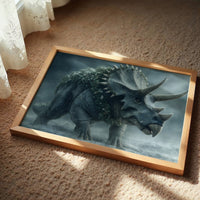 Triceratops in a Winter Wreath