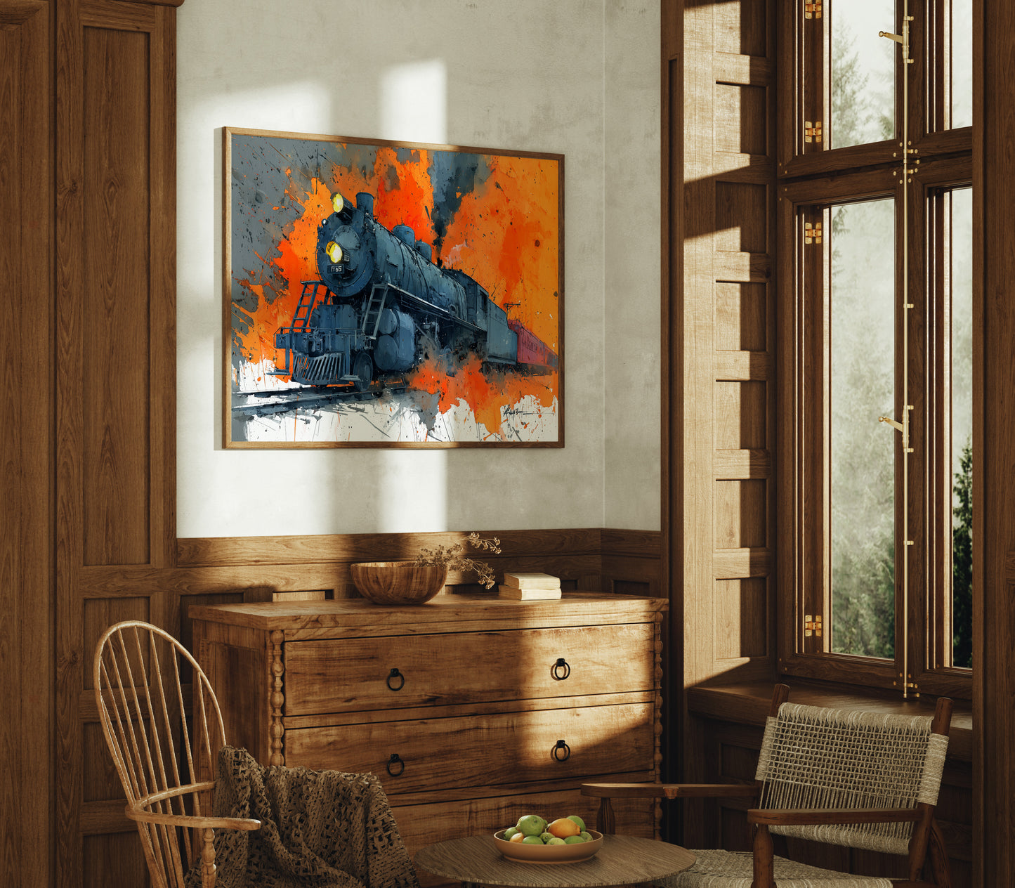 Steam Engine in Blazing Orange