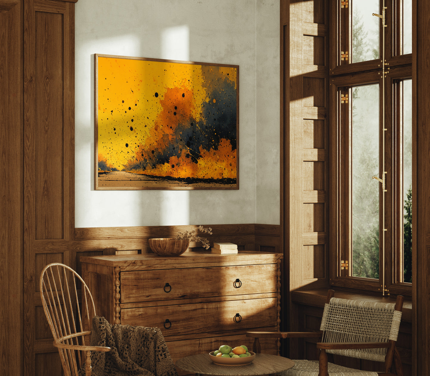 Golden Storm Abstract