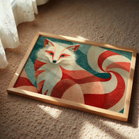 Nine-Tailed Fox in Crimson Swirls