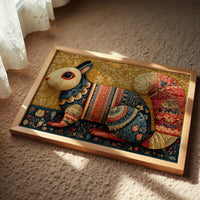 Folk Tapestry Rabbit Portrait