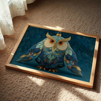 Ornament Owl in Blue and Gold