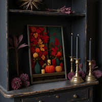 Candlelit Mantel: Leaves Took Over the Wall