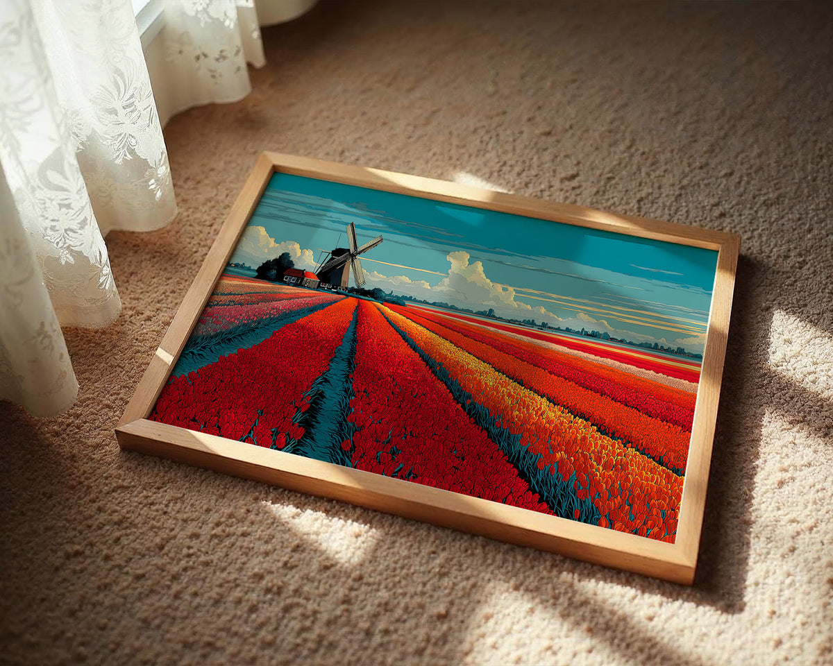 Tulips in Formation, Windmill on Duty