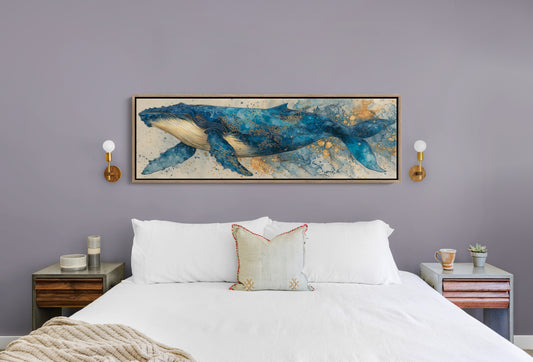 Midnight Whale In Golden Tides