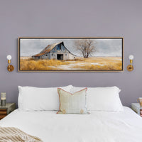 Weathered Barn Beneath Gray Skies