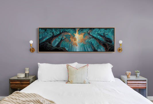 Golden Light Through the Enchanted Forest