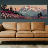 Wildflowers Beneath the Blushing Peaks