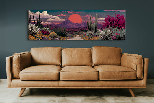Desert Path Beneath the Crimson Sun