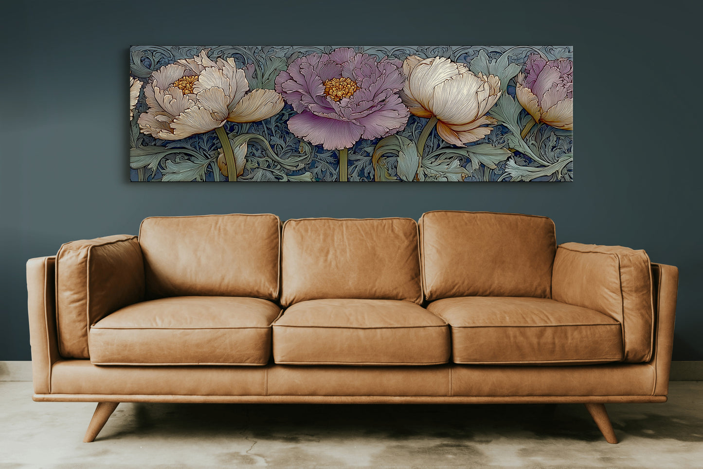 Victorian Peonies In Midnight Garden