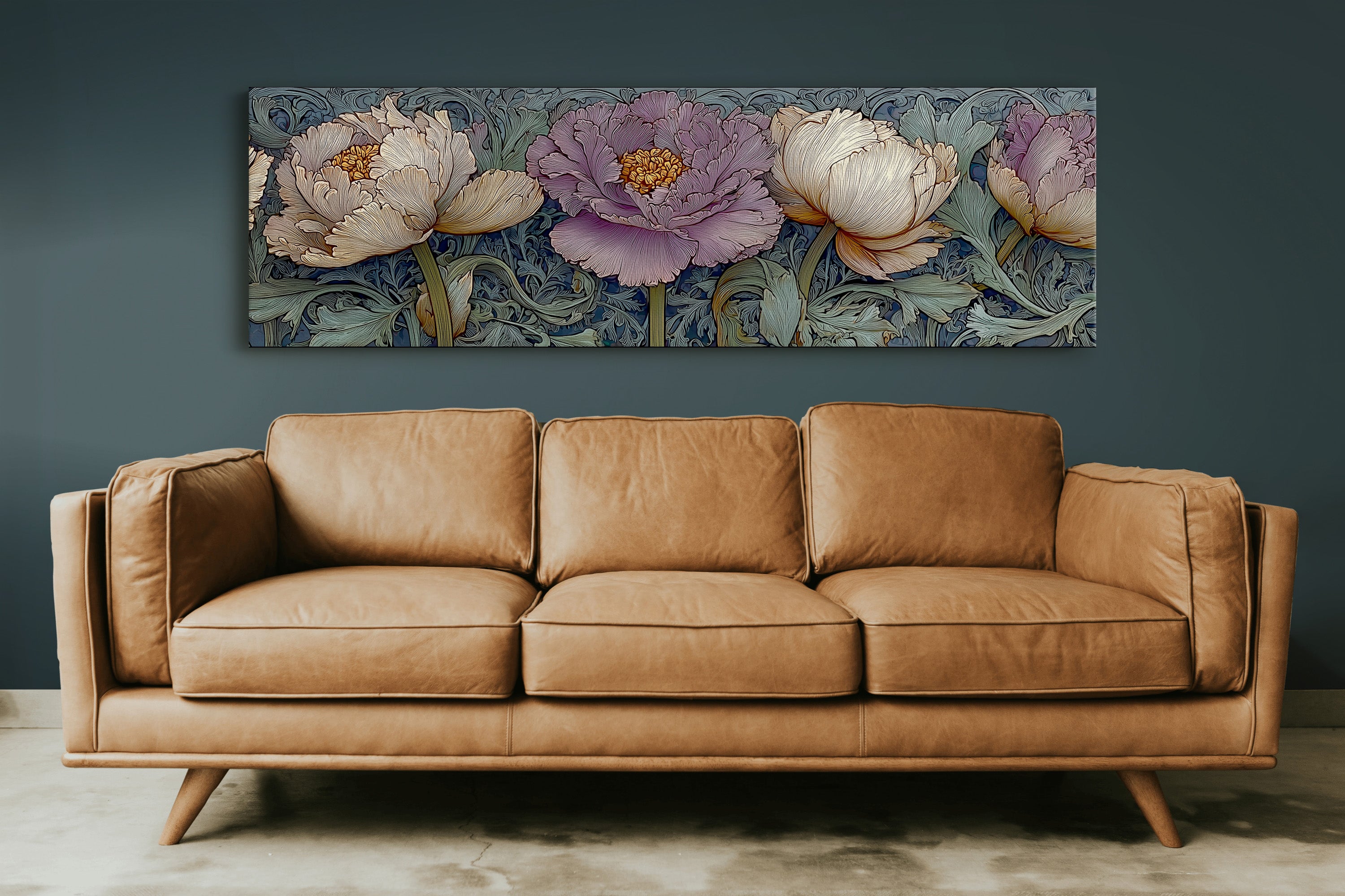 Victorian Peonies In Midnight Garden