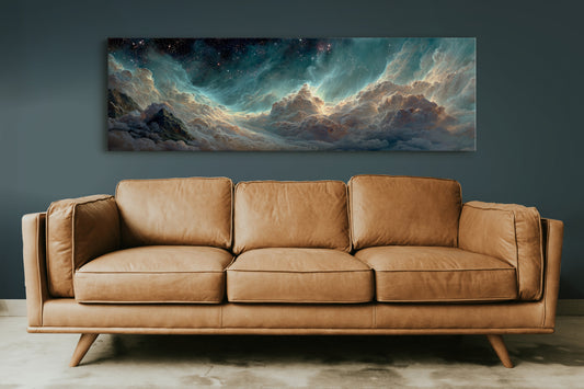 Celestial Clouds Beneath A Starlit Sky