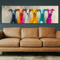 Colorful Greyhounds In Modern Pop Style