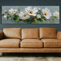 White Garden Blossoms In Soft Relief
