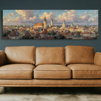 Golden Light Over Historic City Skyline