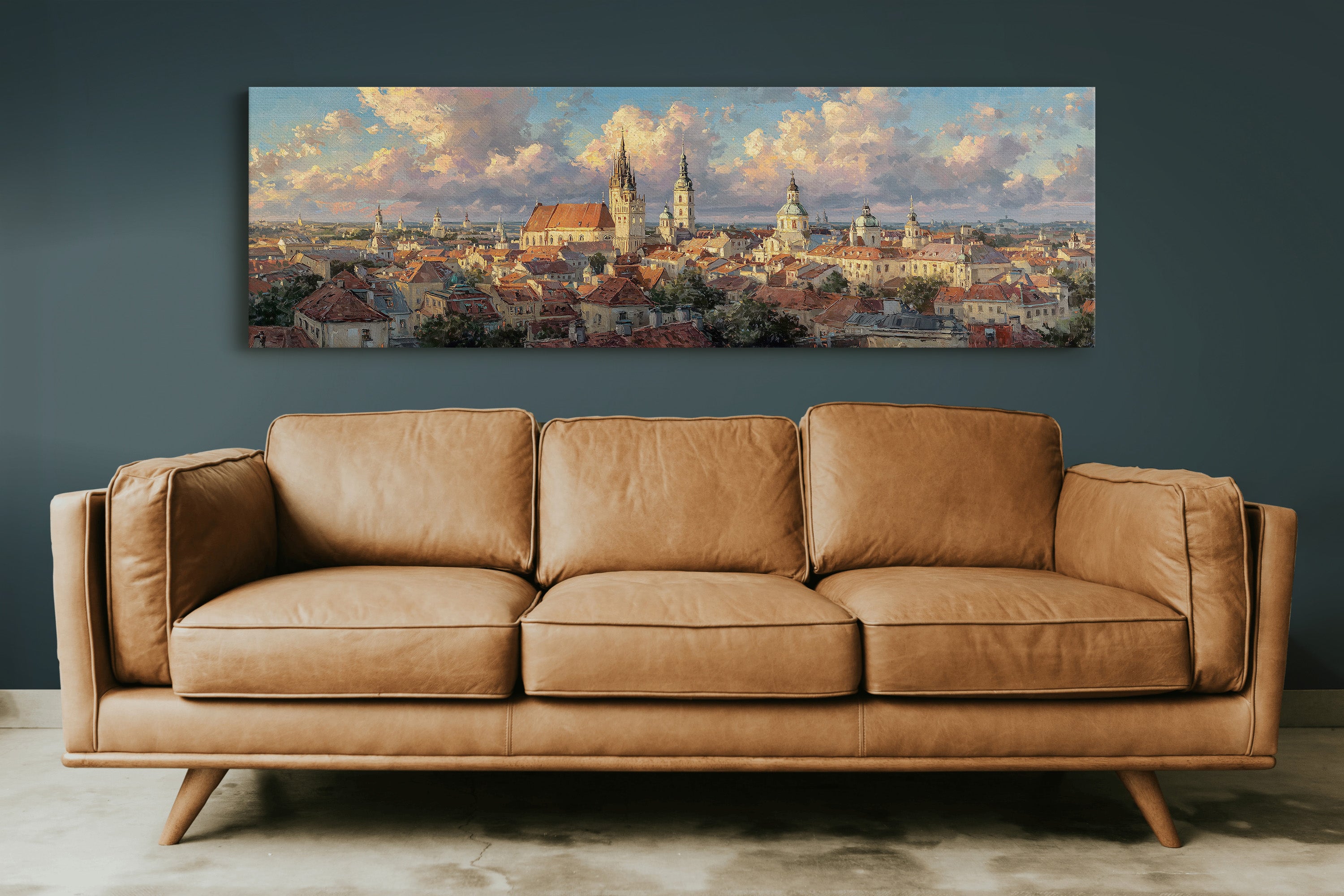 Golden Light Over Historic City Skyline