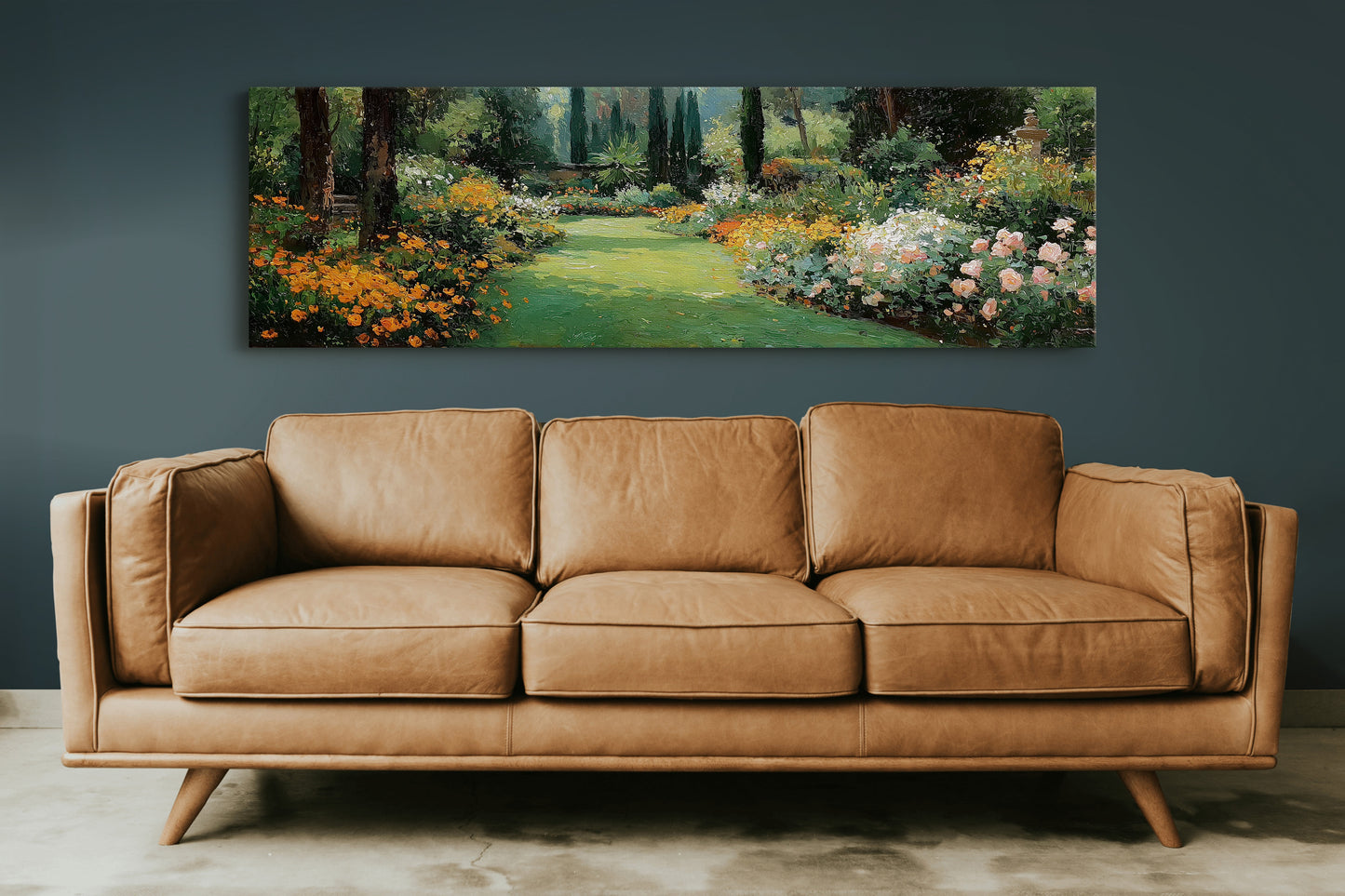 Sunlit Garden Path in Bloom