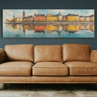 Colorful European Waterfront Reflections