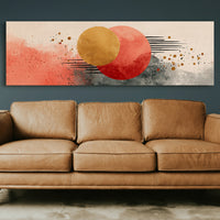 Modern Abstract Red and Gold Circles