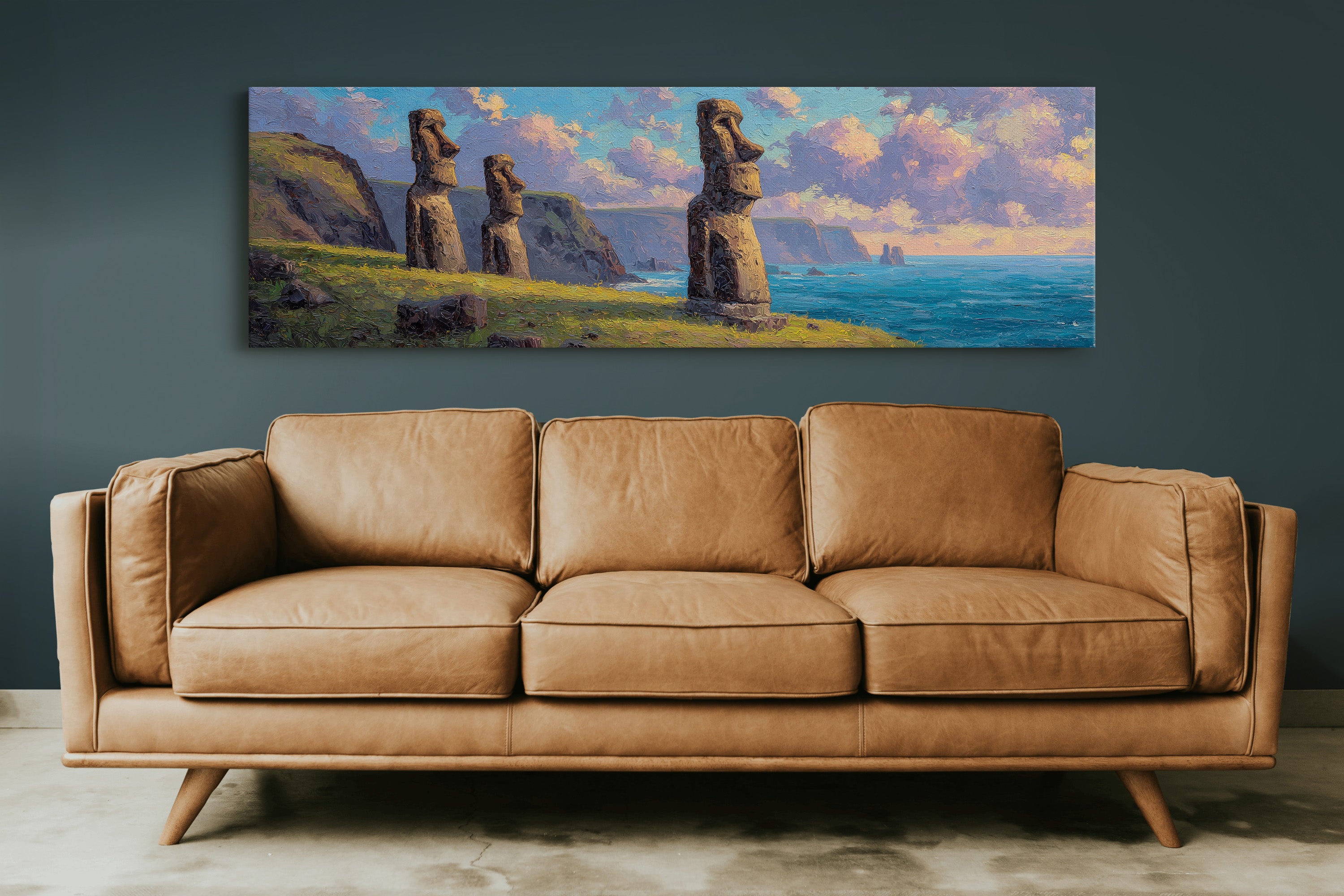 Easter Island Moai Coastal Sunset