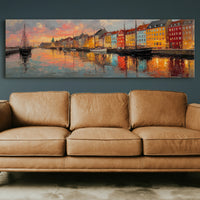 Colorful Harbor Sunset Cityscape